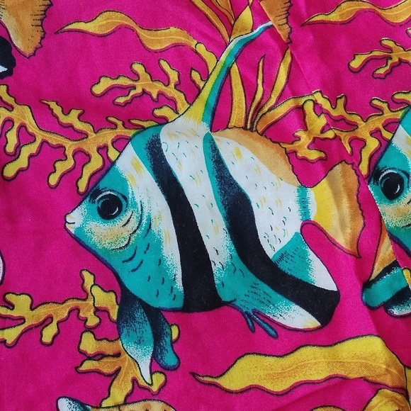 Women's Pink + Gold Tropical Fish Swing Dress, Small - Picture 3 of 10
